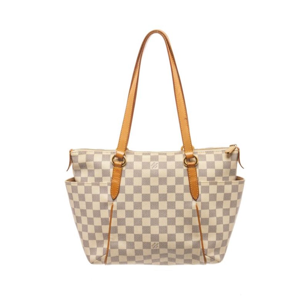 Louis Vuitton White Damier Azur Totally PM Zip Tote Bag